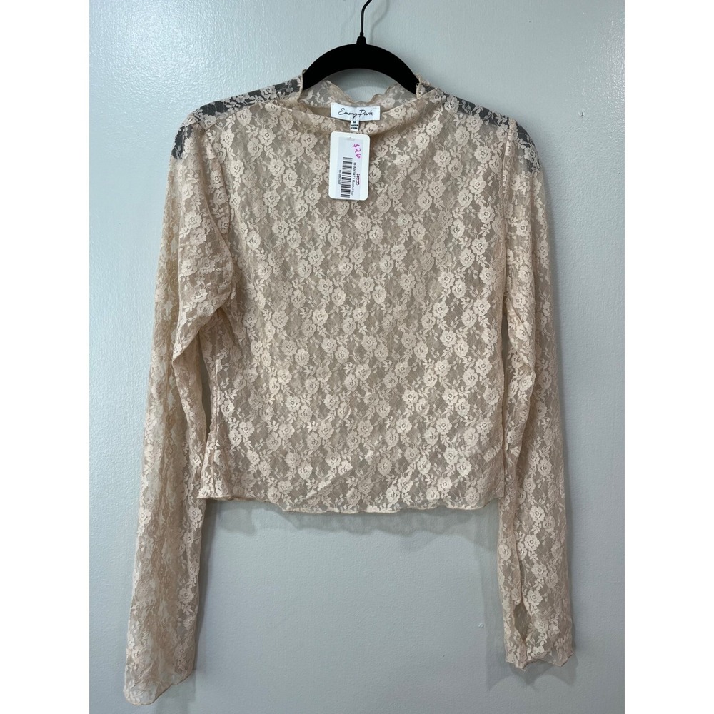 Emory Park Women's Long-Sleeve Top Size Medium Tannish Pink